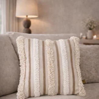 PTMD Kussen Rashel Creme vierkant katoen