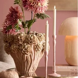Light en Living Vaas deco Ø38x32 cm LUSERNA keramiek lichtroze