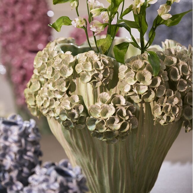 Light en Living Vaas deco Ø38x32 cm LUSERNA keramiek mint groen