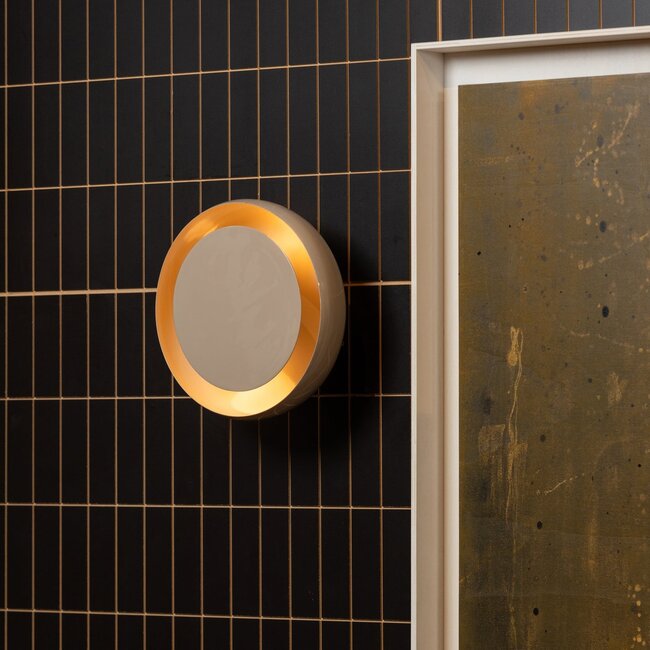 Woood Wandlamp Gloomy rond metaal zand