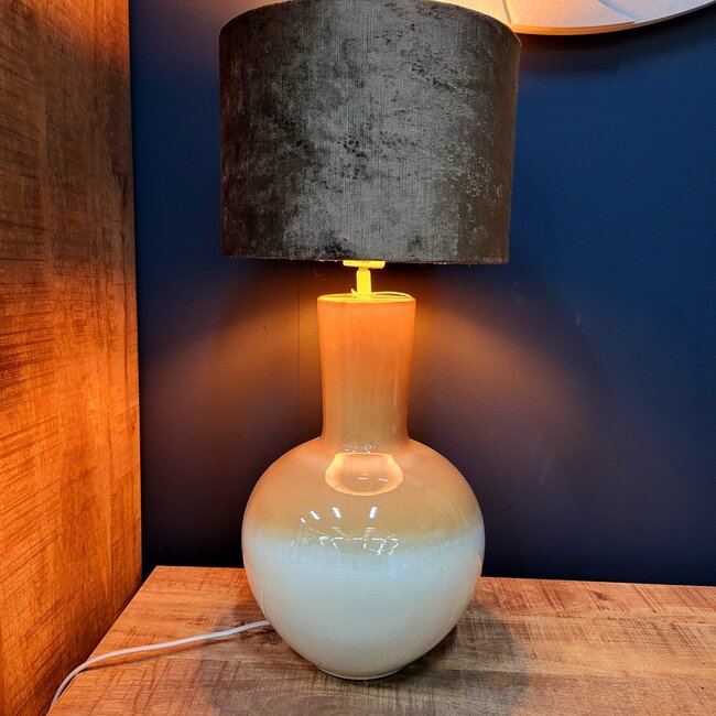 Light en Living Lampvoet Ø28,5x52 cm ULLOA keramiek lichtbruin + crème