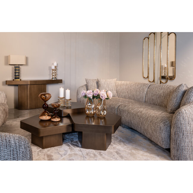 Richmond Interiors  Salontafel Hexa set van 3 geborsteld Goud