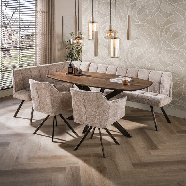 WoonStijl Eetkamertafel 180 Arhus solid bruin