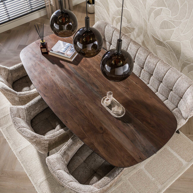 WoonStijl Eetkamertafel 215 Arhus solid bruin
