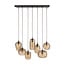 WoonStijl Hanglamp Chevron 4+3-lichts Smoke bruin glas