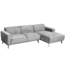 Tower Living Leeds 2 5-AL + Chaise R - Touch 27 Light grey