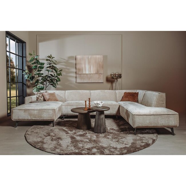 Tower Living Leeds Chaise Links - 2 5 zits - Ottoman Rechts - Touch 102 Beige