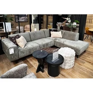 Woood Showroommodel - Statement hoekbank rechts structure velvet frost