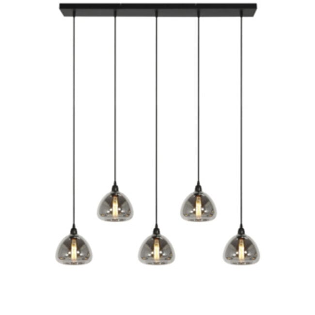 Light en Living Hanglamp Kai smoke glas 104x12,5 cm