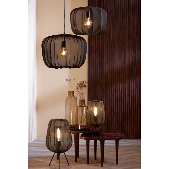 Light en Living Tafellamp Plumeria Zwart - Ø34x60 cm - Light & Living