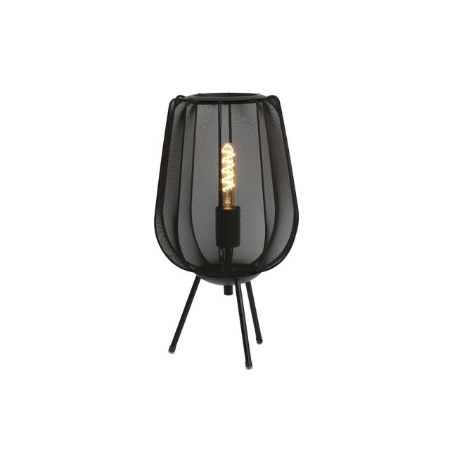 Light en Living Tafellamp Plumeria Zwart - Ø34x60 cm - Light & Living