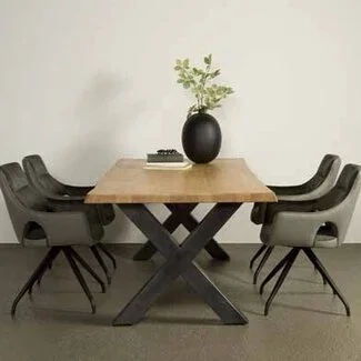 Tower Living Eettafel Xara Live edge blank of zwart - diverse afmetingen