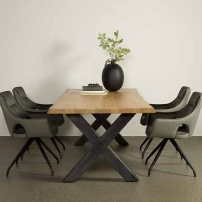 Tower Living Eettafel Xara Live edge blank of zwart - diverse afmetingen