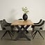 Tower Living Eettafel Xara Live edge blank of zwart - diverse afmetingen
