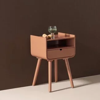 Woood Nils Nachtkastje/Bijzettafel Hout Oudroze [fsc]