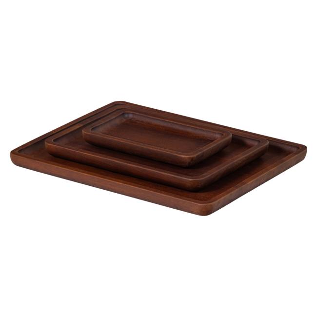 Woood Trayla Dienblad Mangohout Bruin - Set Van 3