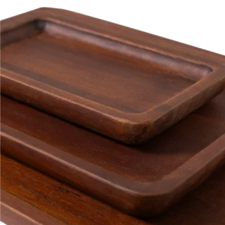 Woood Trayla Dienblad Mangohout Bruin - Set Van 3
