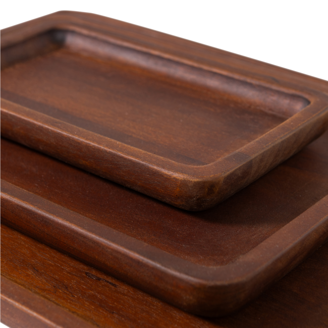 Woood Trayla Dienblad Mangohout Bruin - Set Van 3