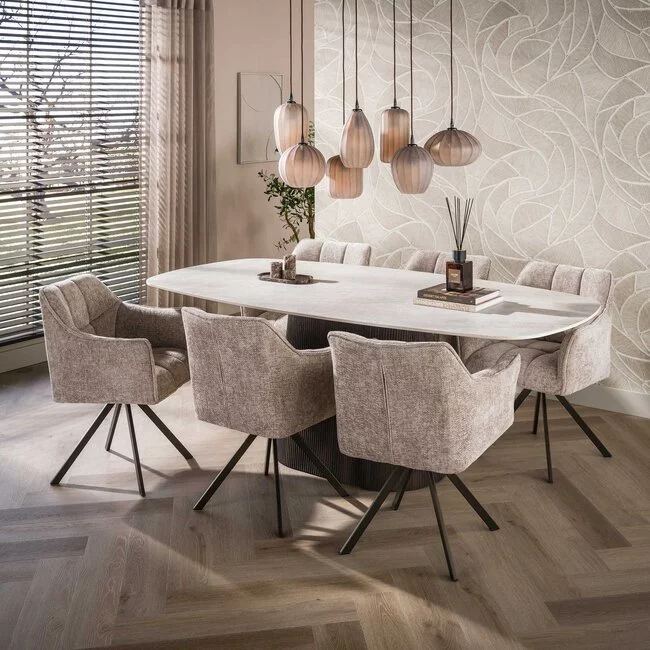 WoonStijl Hanglamp Altura 4+3-lichts Sienna bruin-frosted
