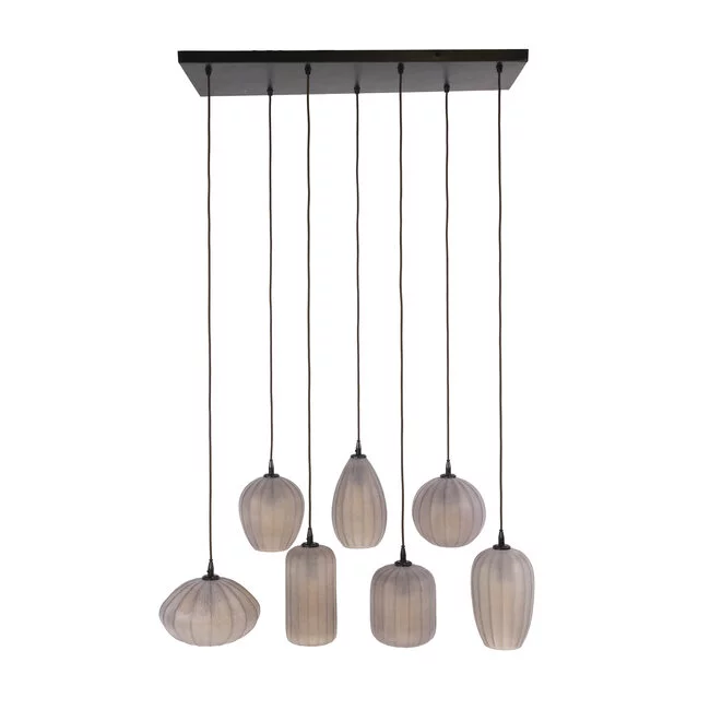 WoonStijl Hanglamp Altura 4+3-lichts Sienna bruin-frosted