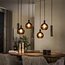 WoonStijl Hanglamp 4+3L Sfera tricolore Sienna bruin frosted