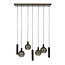 WoonStijl Hanglamp 4+3L Sfera tricolore Sienna bruin frosted