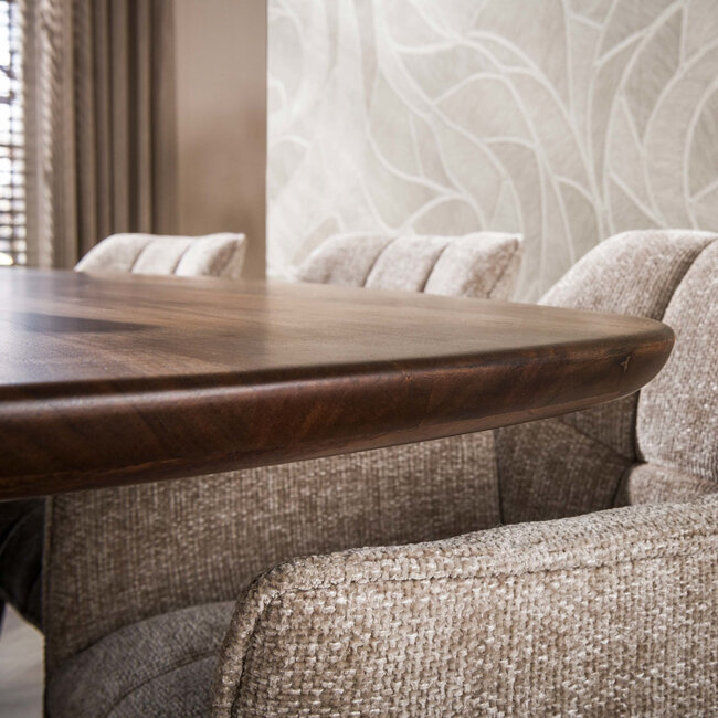 WoonStijl Eettafel Central deens ovaal 180 cm acacia bruin
