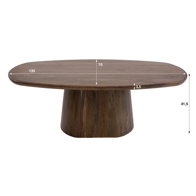 WoonStijl Salontafel Central 135 cm Acacia Bruin