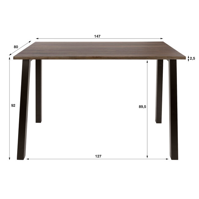WoonStijl Bartafel Edge Pure 147 cm acacia bruin