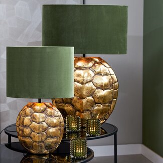 Light en Living Kap ovaal VELOURS Dusty groen 45-21-32 cm