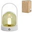 Light en Living  Yeremi Tafellamp LED Ø12×19 cm glas groen+crème