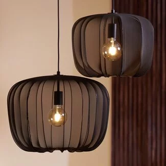 Light en Living Hanglamp PLUMERIA zwart Ø50x37,5 cm