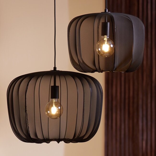 Light en Living Hanglamp PLUMERIA zwart Ø40x30 cm - Sfeervolle Designverlichting