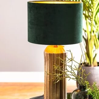 Light en Living Cilinder Lampenkap Velours Dutch Green