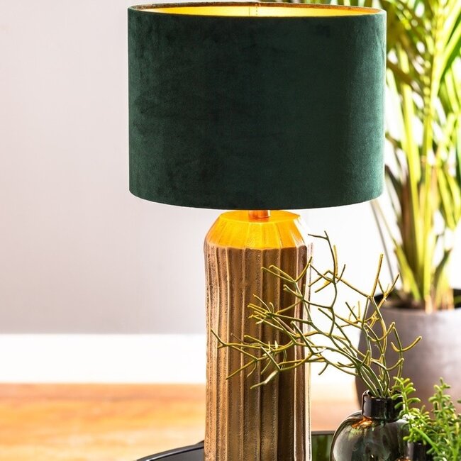 Light en Living Cilinder Lampenkap Velours Dutch Green - Diverse Maten