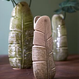 Light en Living Vaas LOU keramiek groen -  19 x 11 x 46,5 cm