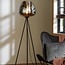 Light en Living Vloerlamp MAYSON mat zwart met smoke glas
