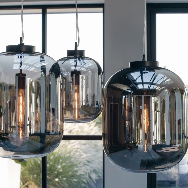 Light en Living Hanglamp JULIA Glas Smoke van Light & Living