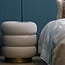 Light en Living Poef Ø40x45 cm KIMI teddy wit+goud