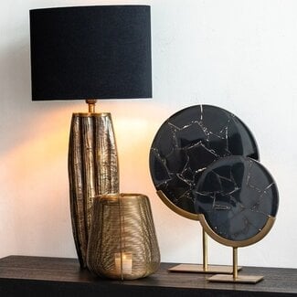 Light en Living Ornament op voet GOUYA zwart agaat