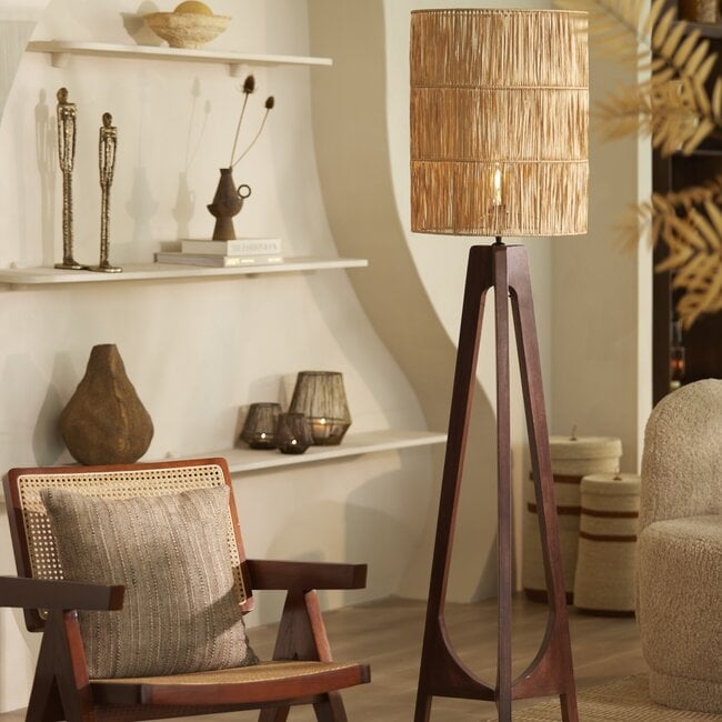 Light en Living Kap cilinder 40-40-50 cm LANZANO raffia  naturel