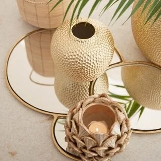 Light en Living Plateau DALENA glas goud - 2 maten