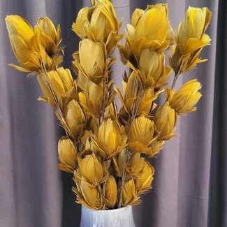 Light en Living Ornament 6 bloemen 90 cm TULIP  okergeel