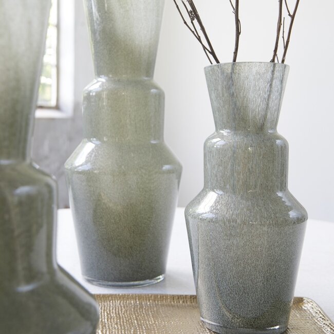 Light en Living Vaas TROSMU van glas in grijs-groen