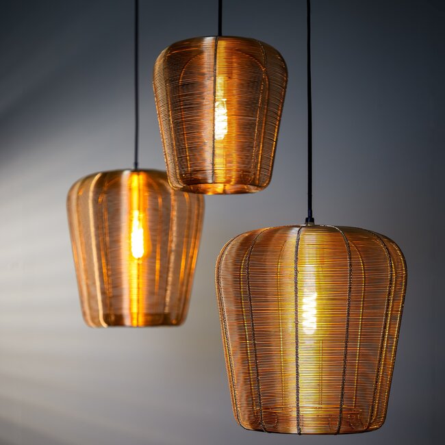 Light en Living Hanglamp Adeta zwart of goud - meerdere afmetingen