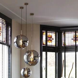 Light en Living Hanglamp Medina Antiek Brons & Smoke Glas