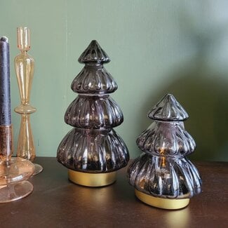Light en Living Tafellamp LED Ø12x18 cm TREE glas glans  donker bruin