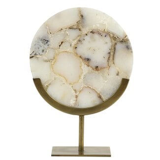 Light en Living Ornament GOUYA wit agaat en antiek brons