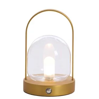 Light en Living Yeremi Tafellamp LED Ø12×19 cm glas helder + brons