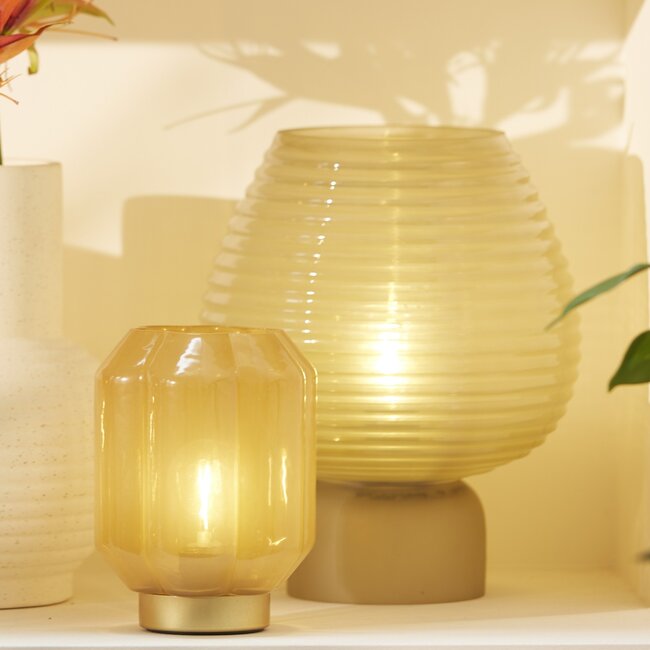 Light en Living Tafellamp LED Ø18x23 cm ALENNA glas groen grijs